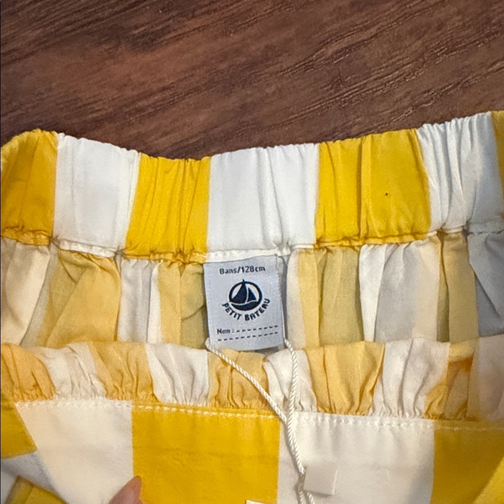 Petit Bateau Yellow and White Striped Kids Skirt - Picture 3 of 3